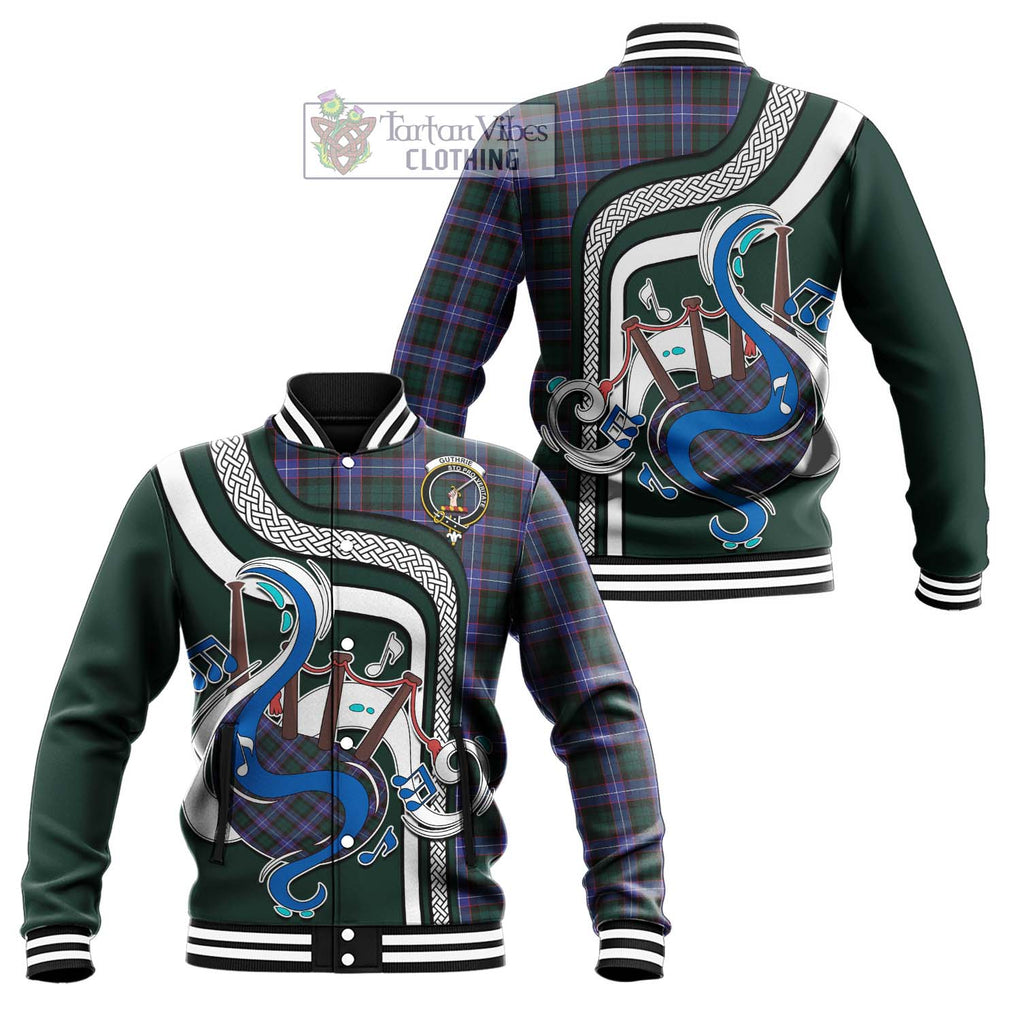 Tartan Vibes Clothing Guthrie Modern Tartan Baseball Jacket with Epic Bagpipe Style