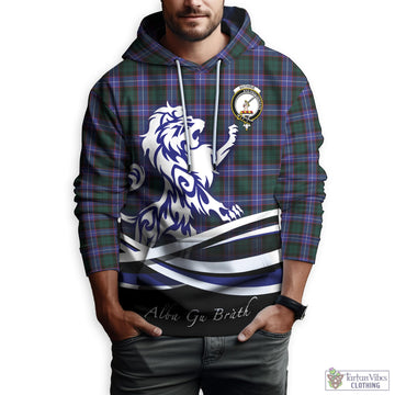 Guthrie Modern Tartan Hoodie with Alba Gu Brath Regal Lion Emblem