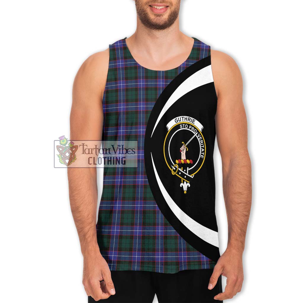 Guthrie Modern Tartan Men's Tank Top with Family Crest Circle Style Men - Tartan Vibes Clothing