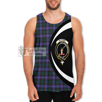 Guthrie Modern Tartan Men's Tank Top with Family Crest Circle Style