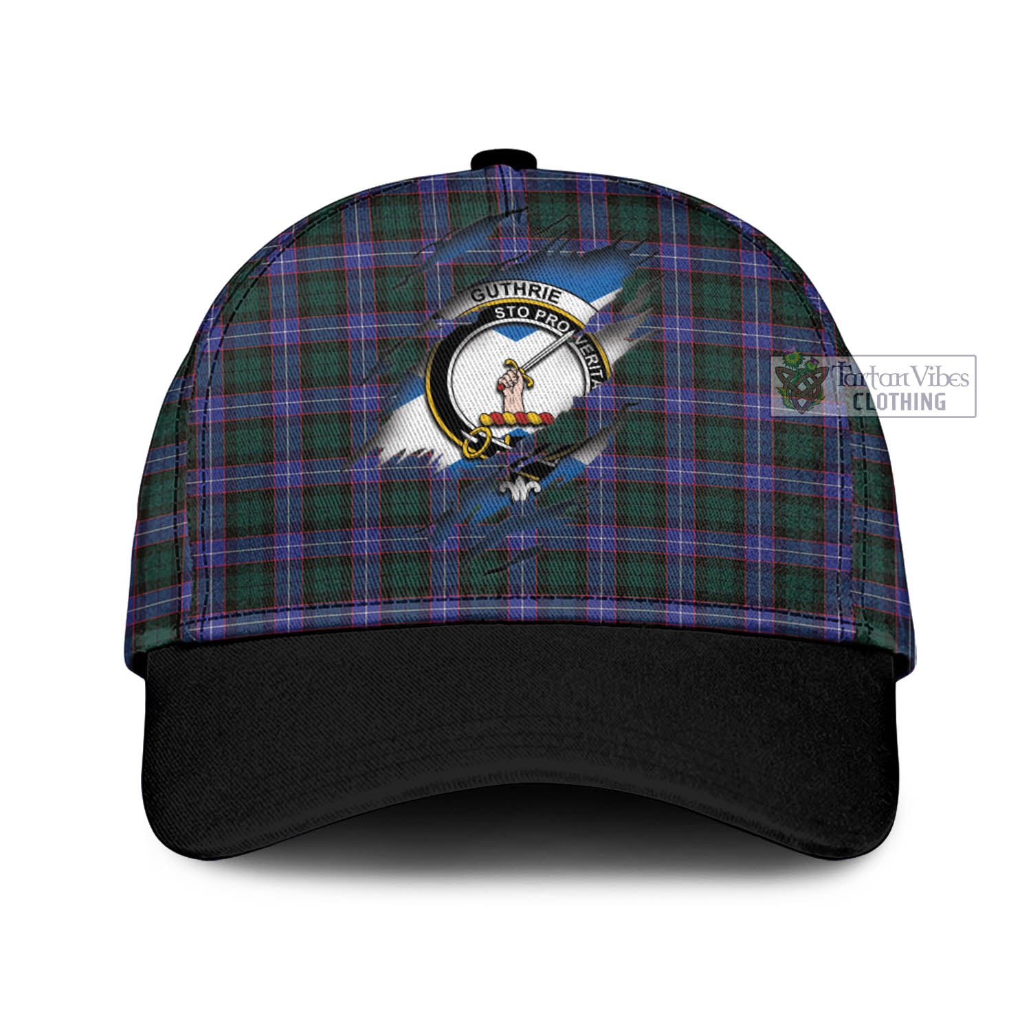 Tartan Vibes Clothing Guthrie Modern Tartan Classic Cap with Family Crest In Me Style