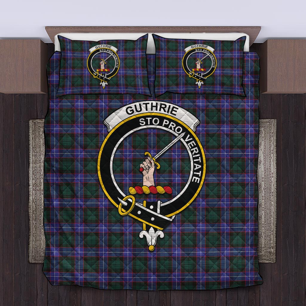 Guthrie Modern Tartan Quilt Bed Set with Family Crest Twin - Tartan Vibes Clothing