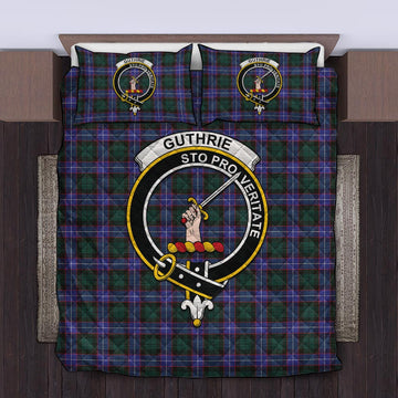 Guthrie Modern Tartan Quilt Bed Set with Family Crest