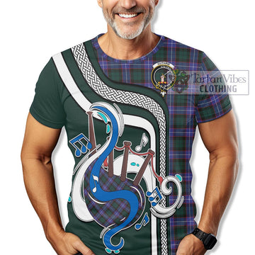 Guthrie Modern Tartan T-Shirt with Epic Bagpipe Style