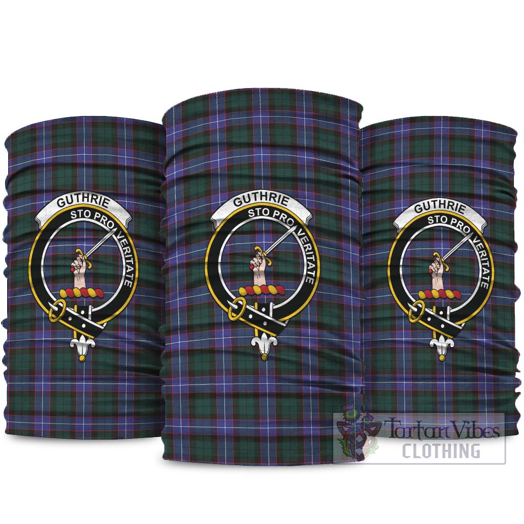 Guthrie Modern Tartan Neck Gaiters, Tartan Bandanas, Tartan Head Band with Family Crest