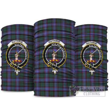 Guthrie Modern Tartan Neck Gaiters, Tartan Bandanas, Tartan Head Band with Family Crest