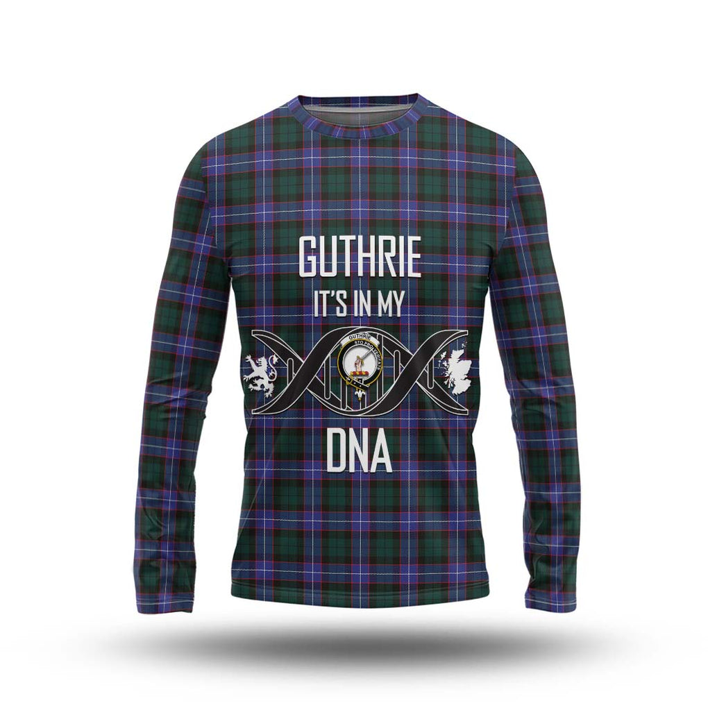 Guthrie Modern Tartan Long Sleeve T-Shirt with Family Crest DNA In Me Style Unisex - Tartanvibesclothing Shop