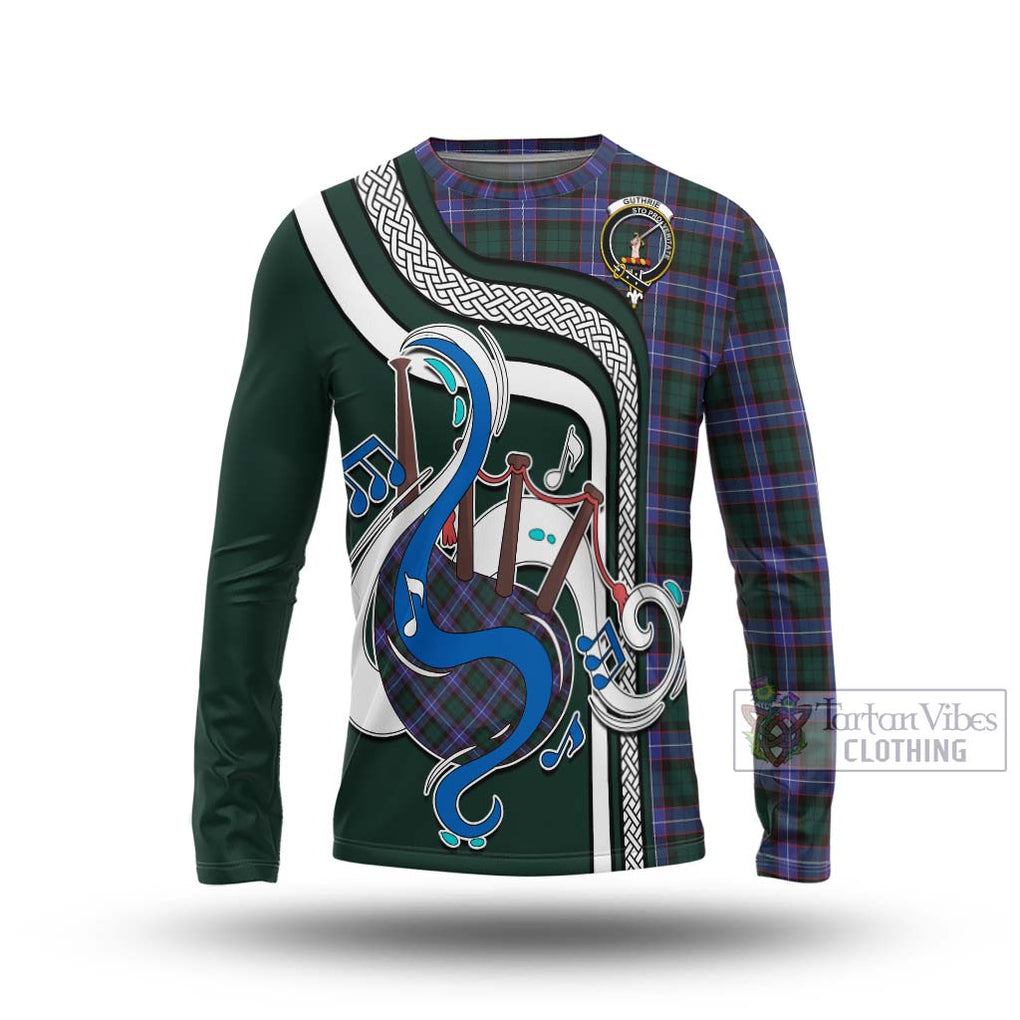 Tartan Vibes Clothing Guthrie Modern Tartan Long Sleeve T-Shirt with Epic Bagpipe Style