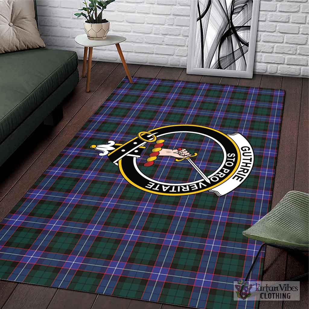 Tartan Vibes Clothing Guthrie Modern Tartan Area Rug with Family Crest