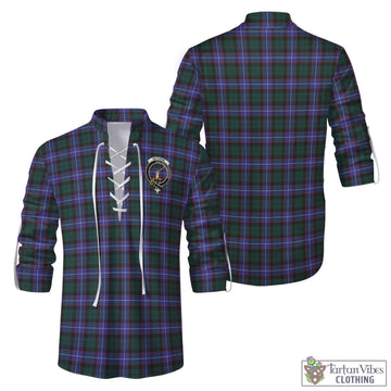 Guthrie Modern Tartan Men's Scottish Traditional Jacobite Ghillie Kilt Shirt with Family Crest