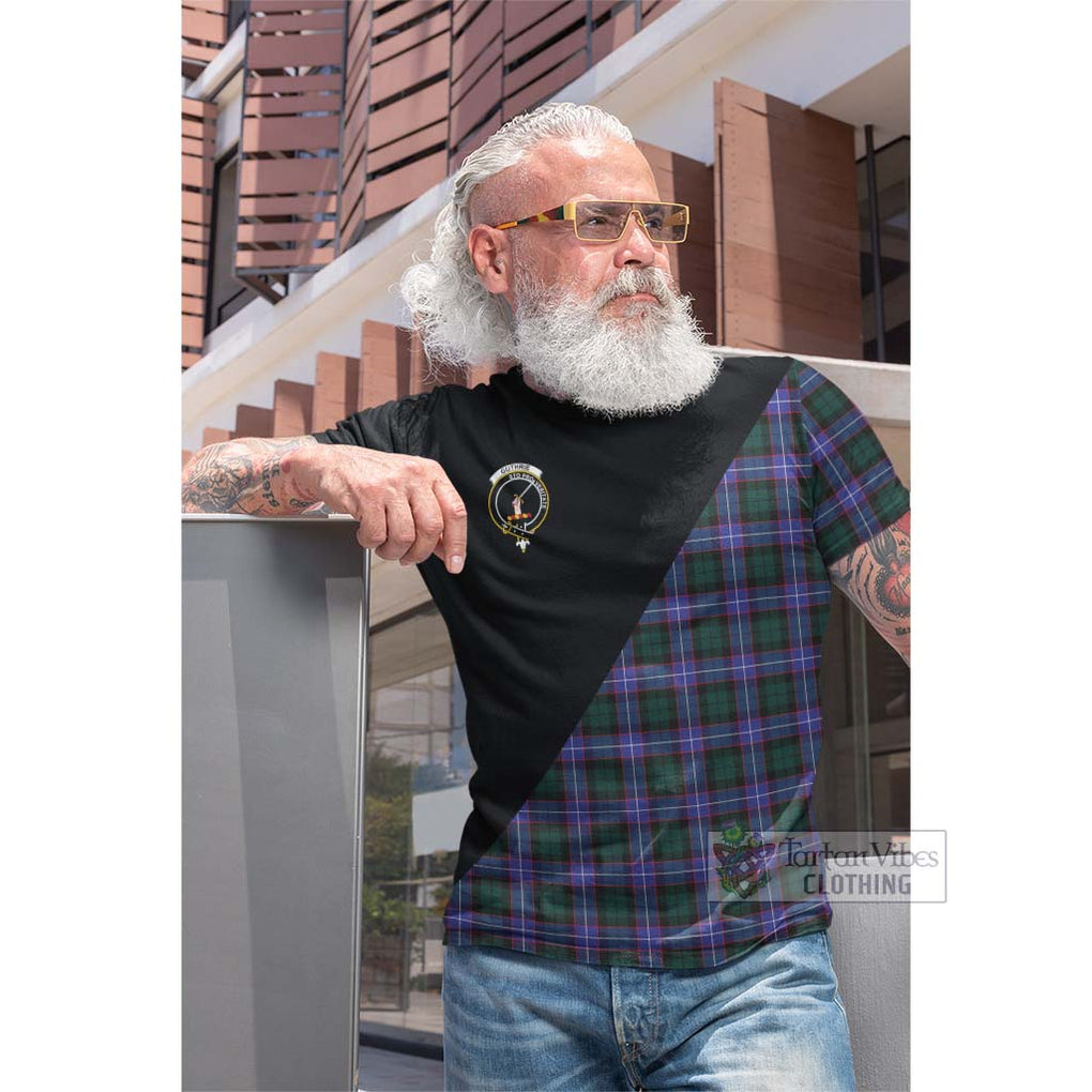 Tartan Vibes Clothing Guthrie Modern Tartan Cotton T-shirt with Family Crest and Military Logo Style