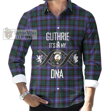 Guthrie Modern Tartan Long Sleeve Button Shirt with Family Crest DNA In Me Style