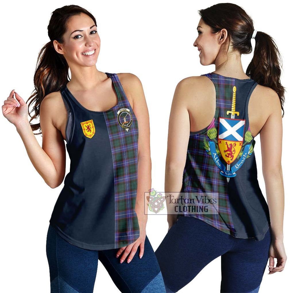 Tartan Vibes Clothing Guthrie Modern Tartan Women's Racerback Tanks with Scottish Lion Royal Arm Half Style