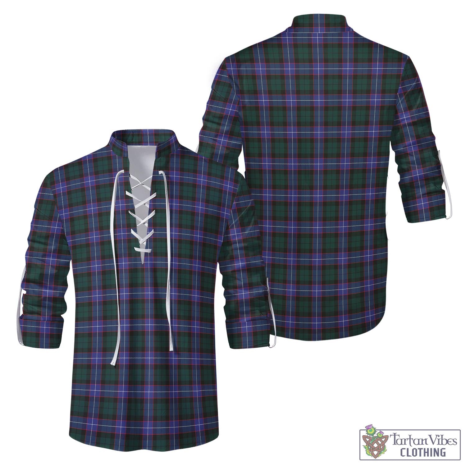 Tartan Vibes Clothing Guthrie Modern Tartan Men's Scottish Traditional Jacobite Ghillie Kilt Shirt