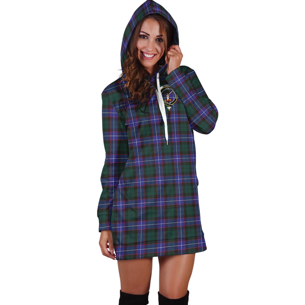 Guthrie Modern Tartan Hoodie Dress with Family Crest - Tartan Vibes Clothing