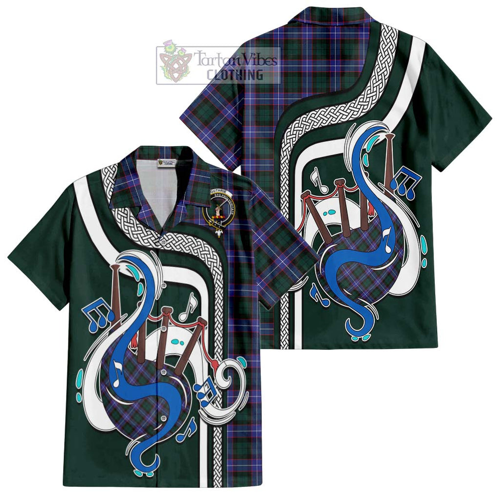 Guthrie Modern Tartan Short Sleeve Button Shirt with Epic Bagpipe Style Kid - Tartanvibesclothing Shop