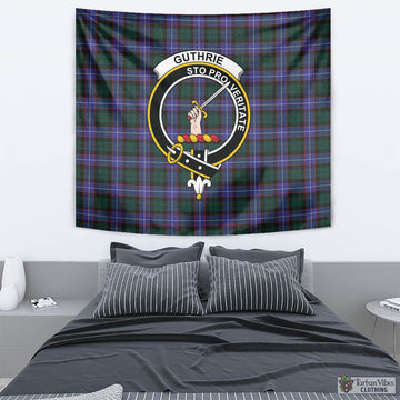 Guthrie Modern Tartan Tapestry Wall Hanging and Home Decor for Room with Family Crest