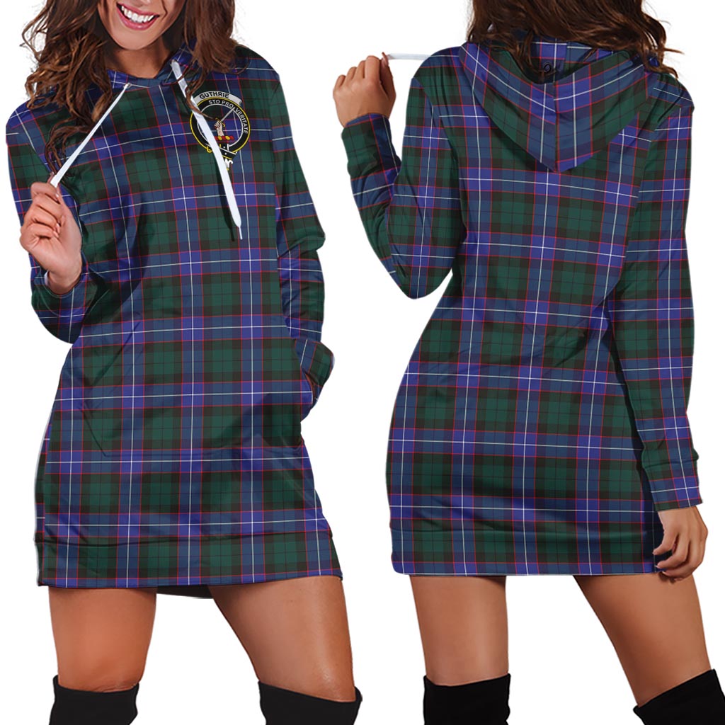 Guthrie Modern Tartan Hoodie Dress with Family Crest - Tartan Vibes Clothing