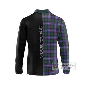 Guthrie Modern Tartan Long Sleeve Polo Shirt with Family Crest and Half Of Me Style