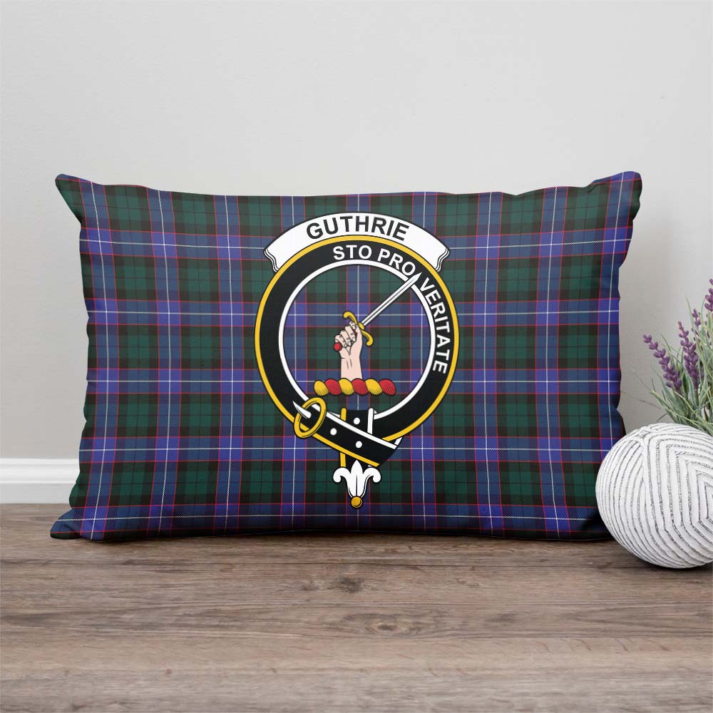 Guthrie Modern Tartan Pillow Cover with Family Crest Rectangle Pillow Cover - Tartanvibesclothing