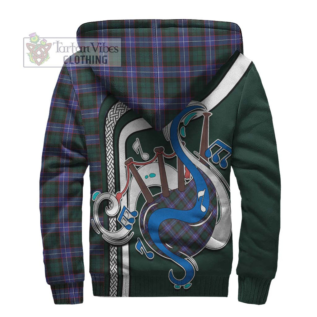 Guthrie Modern Tartan Sherpa Hoodie with Epic Bagpipe Style - Tartanvibesclothing Shop