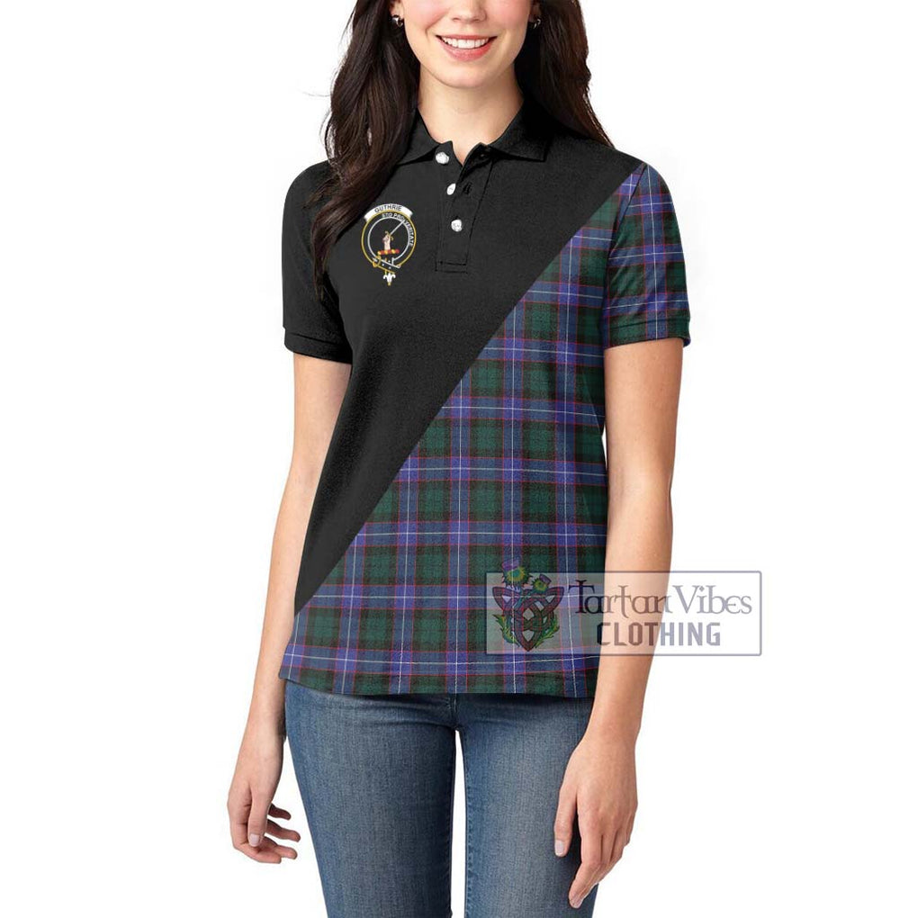 Guthrie Modern Tartan Women's Polo Shirt with Family Crest and Military Logo Style - Tartanvibesclothing Shop