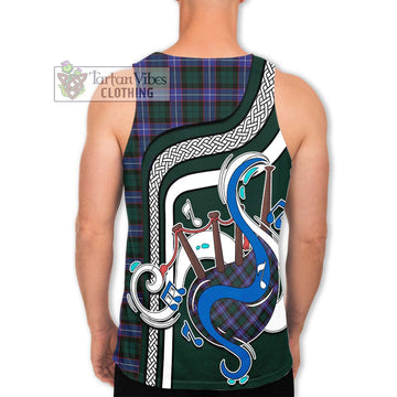 Guthrie Modern Tartan Men's Tank Top with Epic Bagpipe Style