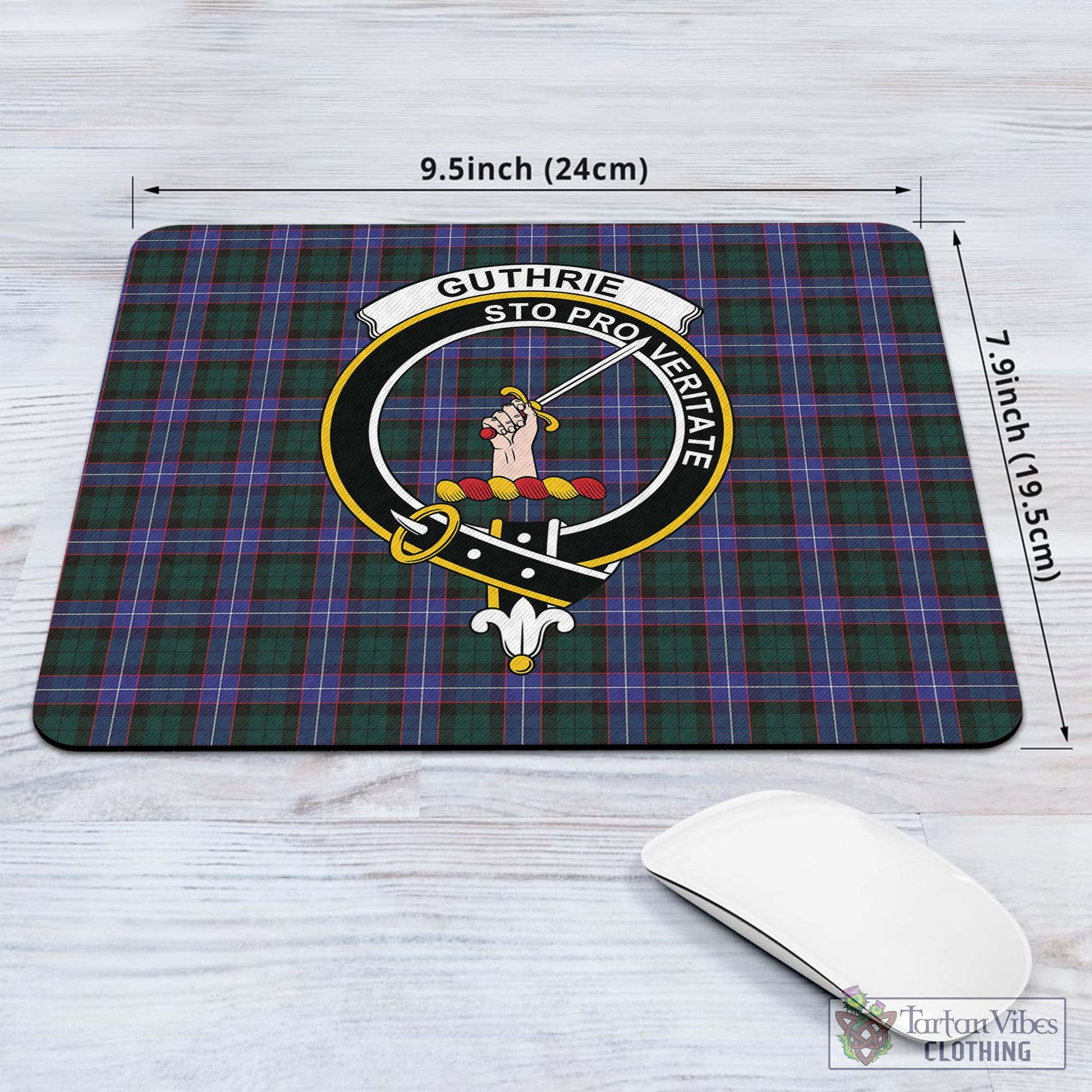 Tartan Vibes Clothing Guthrie Modern Tartan Mouse Pad with Family Crest