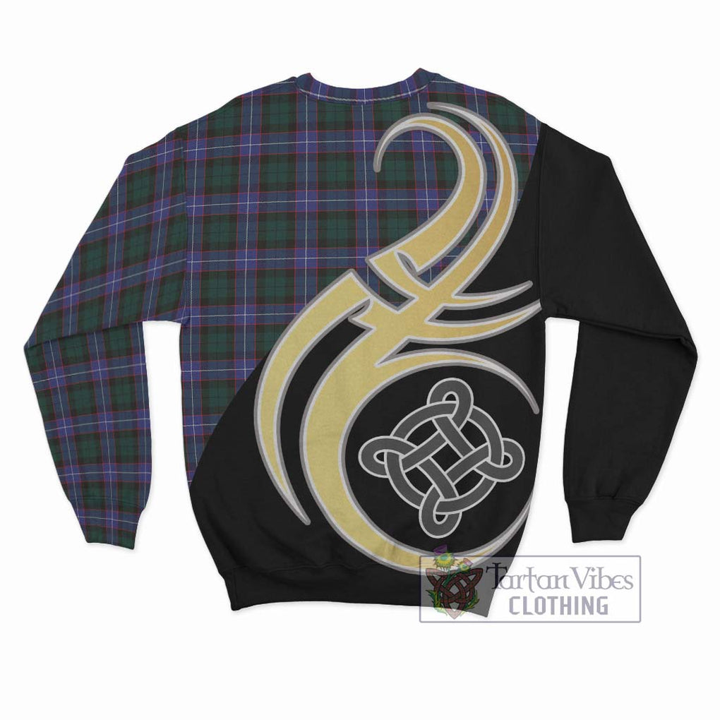 Guthrie Modern Tartan Sweatshirt with Family Crest and Celtic Symbol Style - Tartan Vibes Clothing