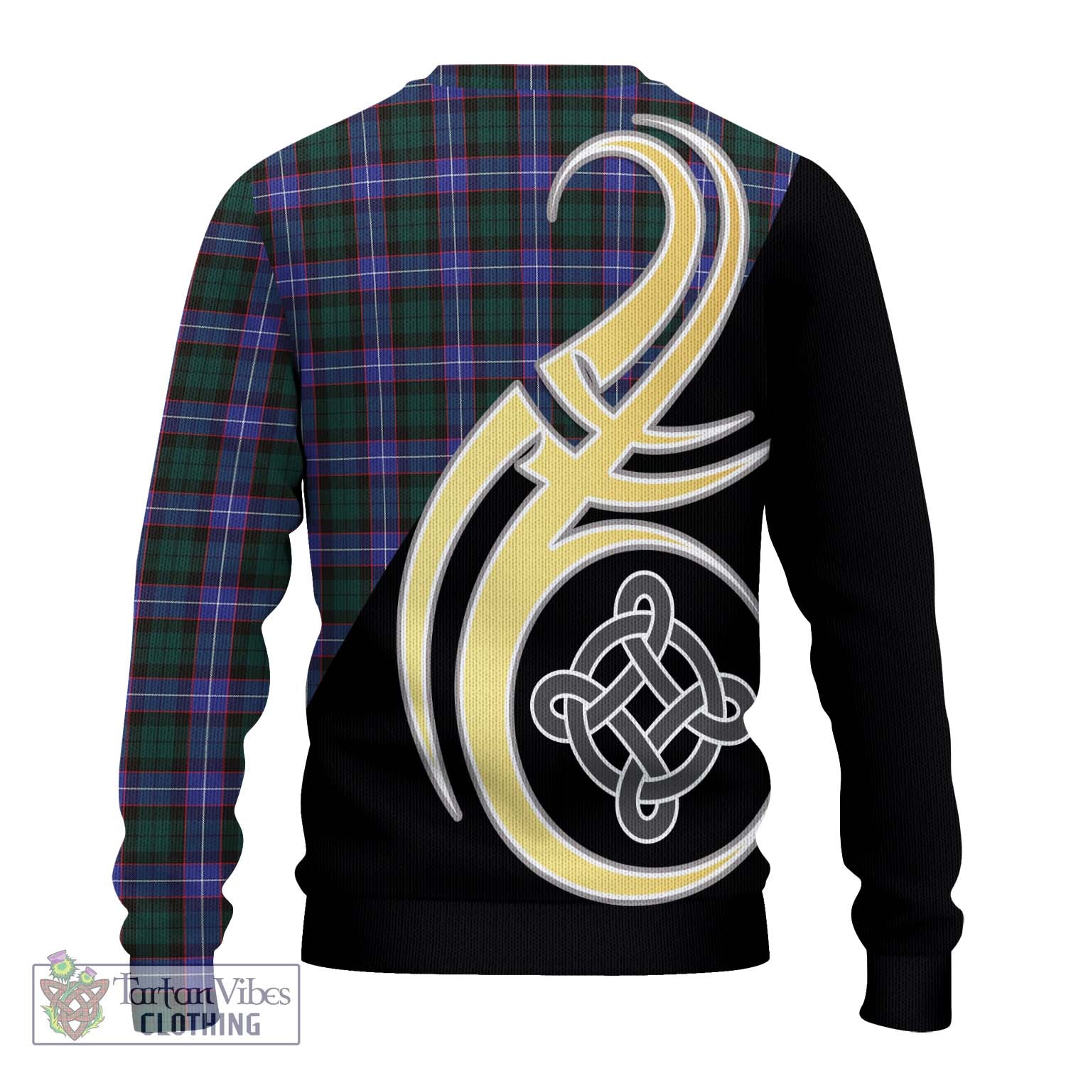 Guthrie Modern Tartan Knitted Sweater with Family Crest and Celtic Symbol Style - Tartan Vibes Clothing