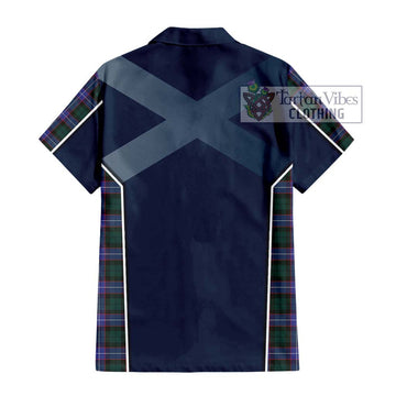 Guthrie Modern Tartan Short Sleeve Button Shirt with Family Crest and Lion Rampant Vibes Sport Style