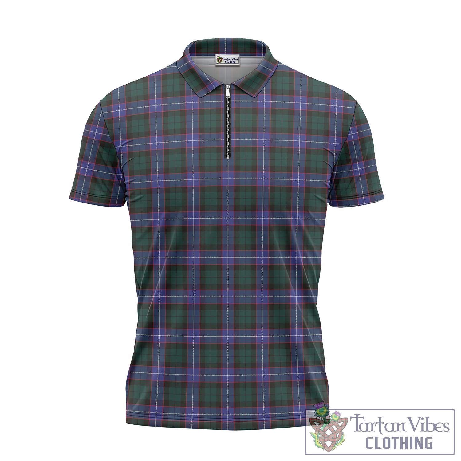 Tartan Vibes Clothing Guthrie Modern Tartan Zipper Polo Shirt