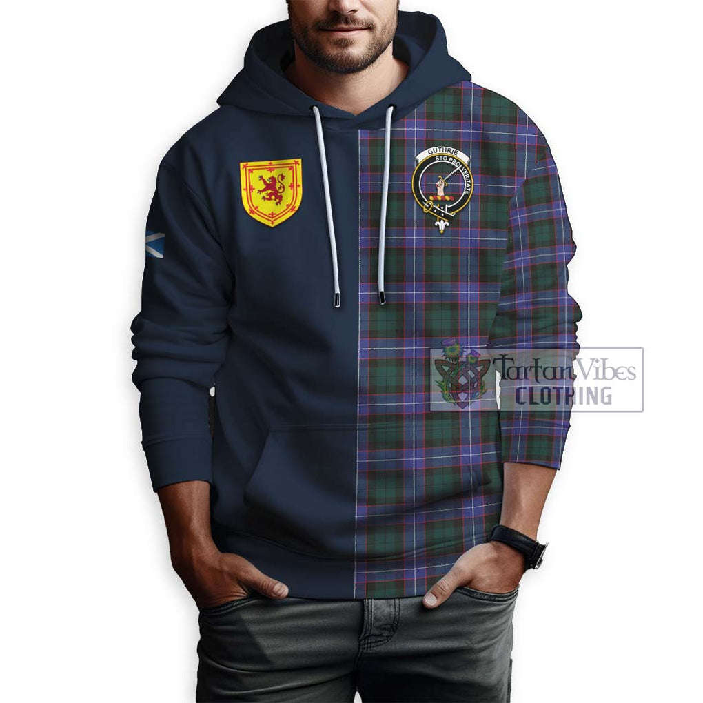 Tartan Vibes Clothing Guthrie Modern Tartan Hoodie with Scottish Lion Royal Arm Half Style