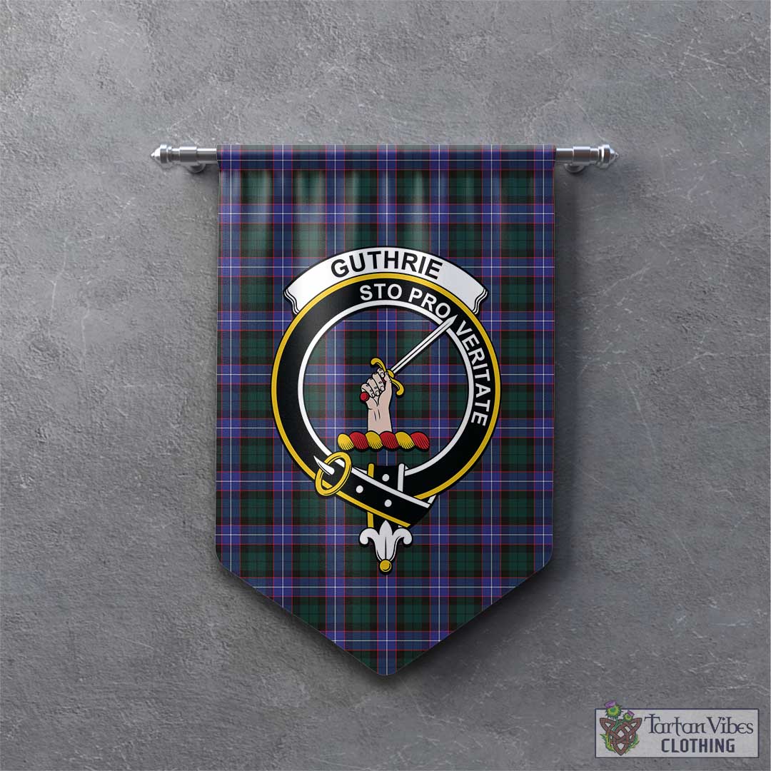 Guthrie Modern Tartan Gonfalon, Tartan Banner With Family Crest 