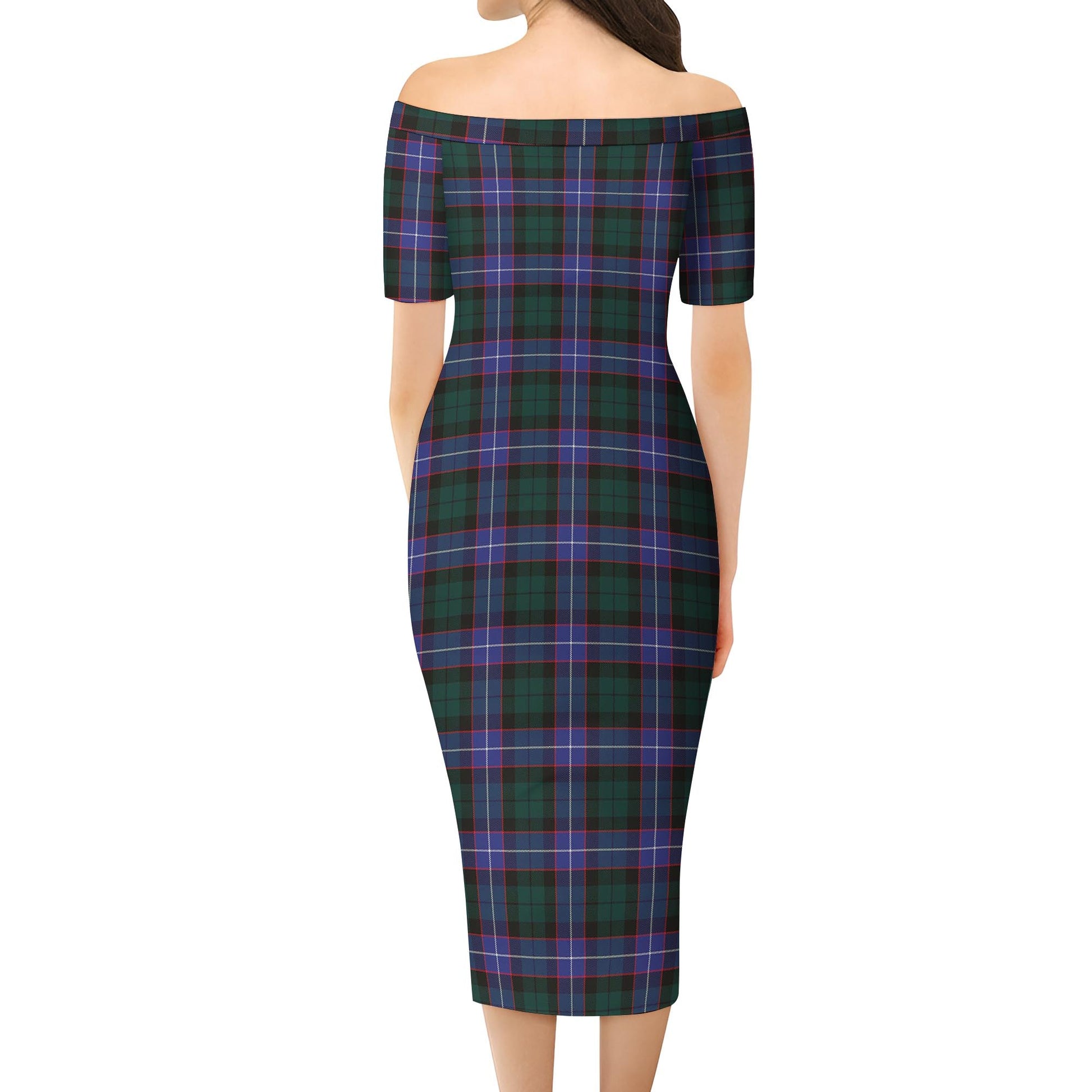 Guthrie Modern Tartan Off Shoulder Lady Dress - Tartanvibesclothing