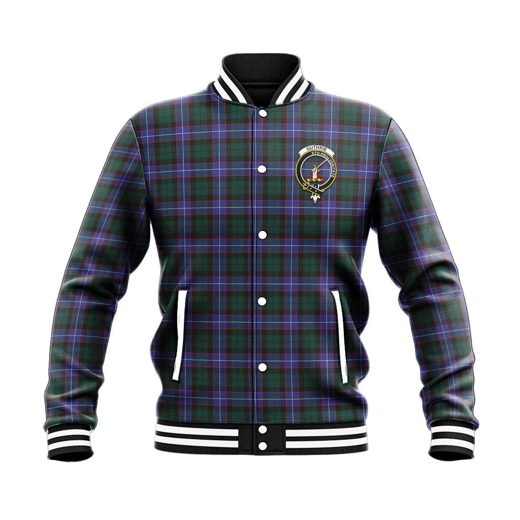 Guthrie Modern Tartan Baseball Jacket with Family Crest - Tartan Vibes Clothing