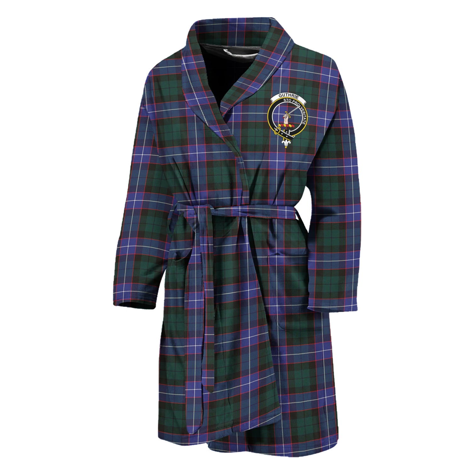 Guthrie Modern Tartan Bathrobe with Family Crest Unisex M - Tartan Vibes Clothing