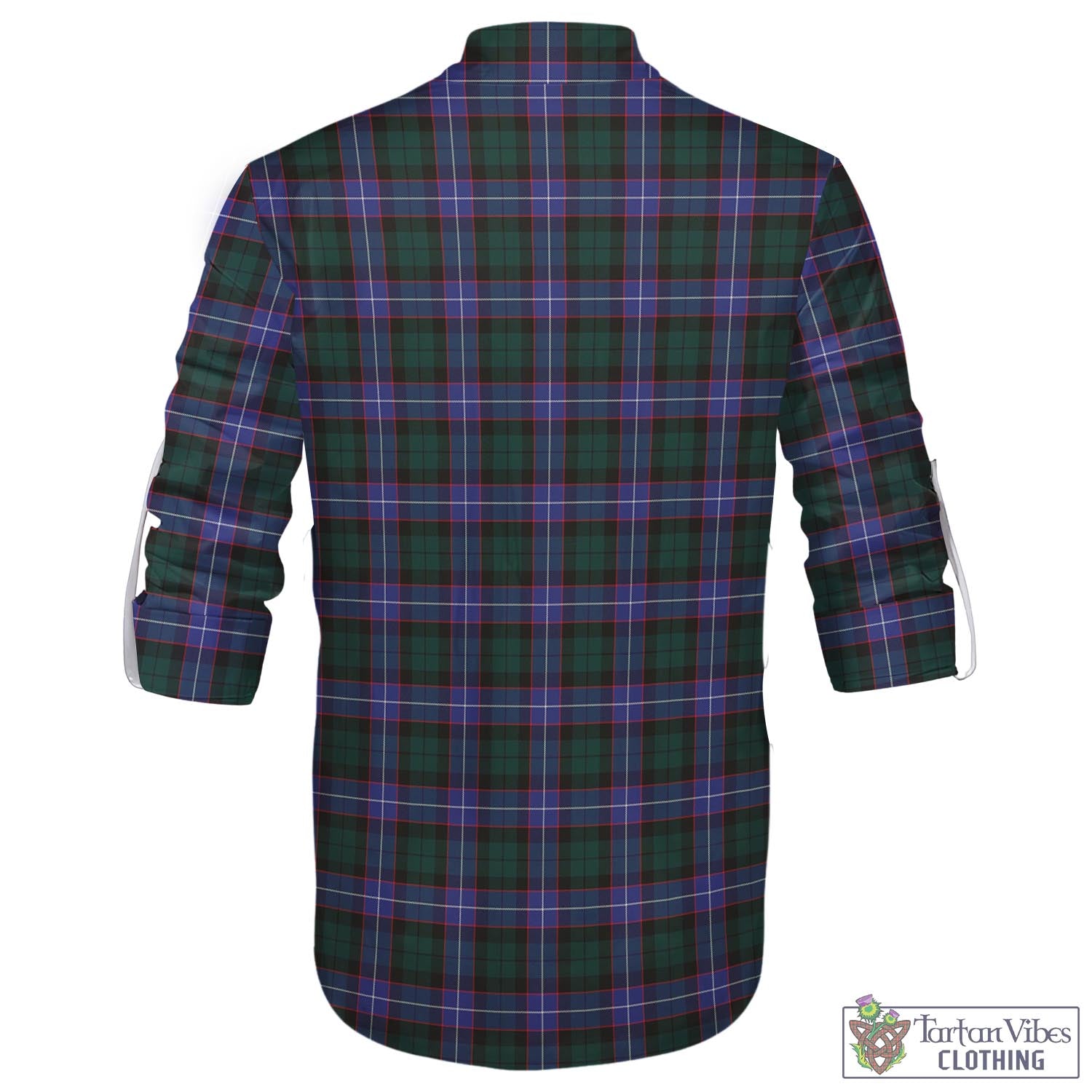 Tartan Vibes Clothing Guthrie Modern Tartan Men's Scottish Traditional Jacobite Ghillie Kilt Shirt with Family Crest