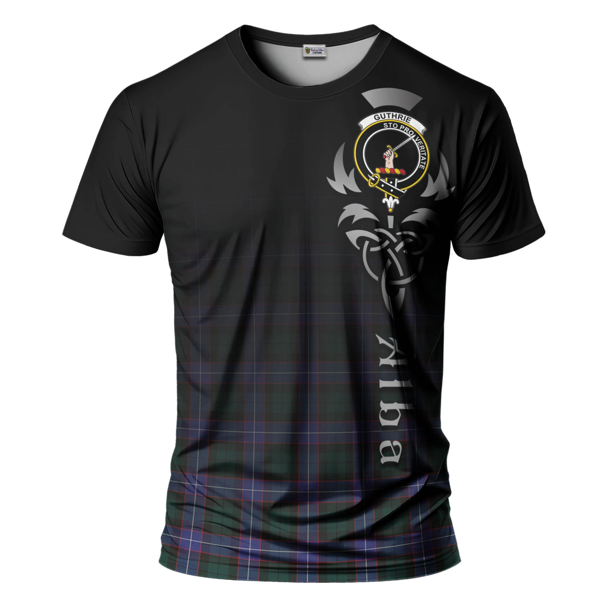 Tartan Vibes Clothing Guthrie Modern Tartan T-Shirt Featuring Alba Gu Brath Family Crest Celtic Inspired