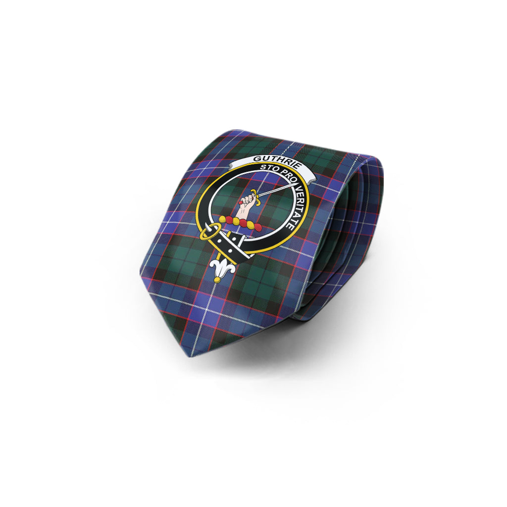 Guthrie Modern Tartan Classic Necktie with Family Crest - Tartan Vibes Clothing