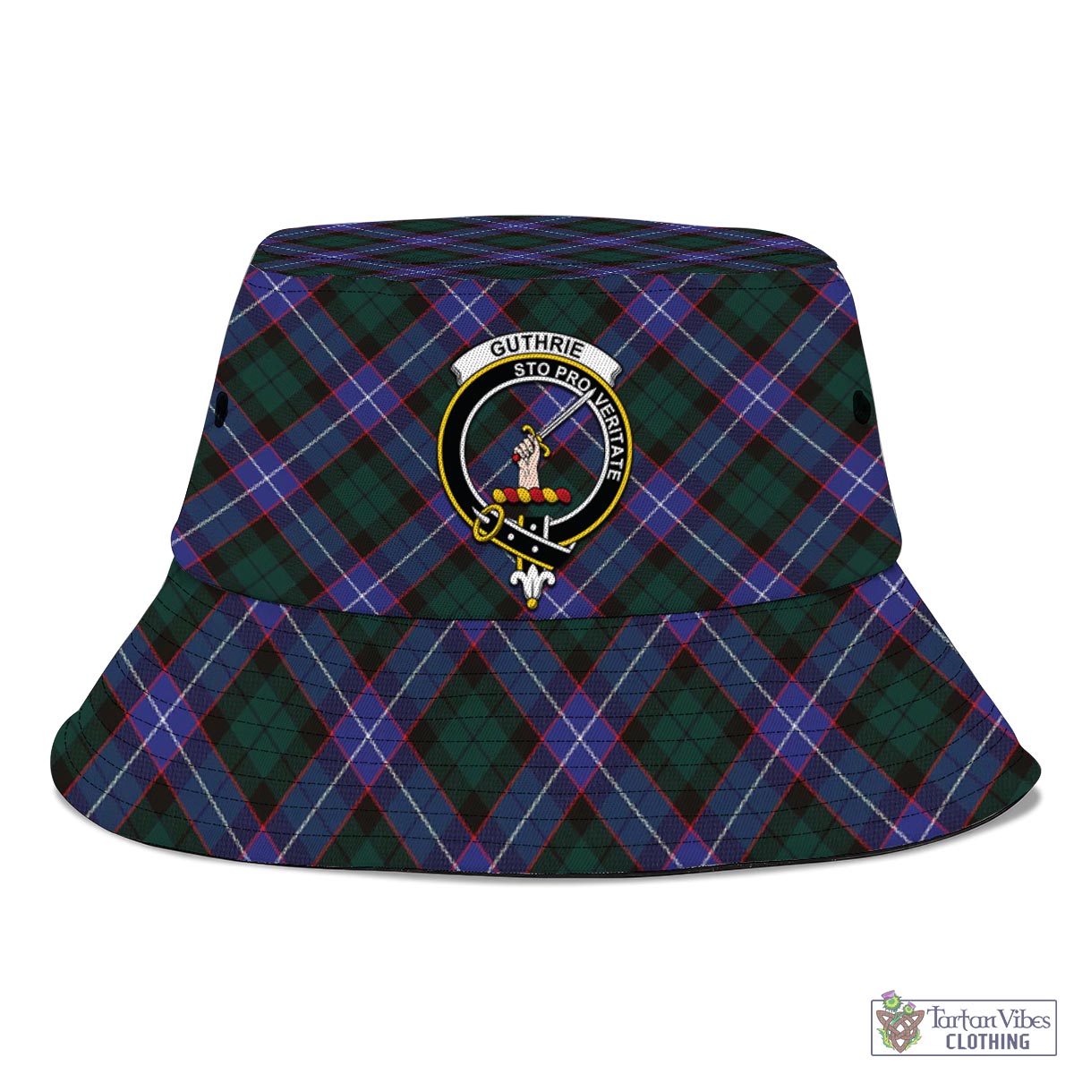 Tartan Vibes Clothing Guthrie Modern Tartan Bucket Hat with Family Crest