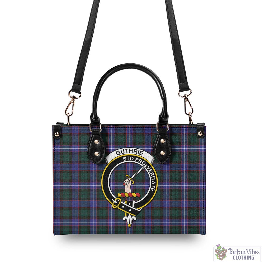 Tartan Vibes Clothing Guthrie Modern Tartan Luxury Leather Handbags with Family Crest