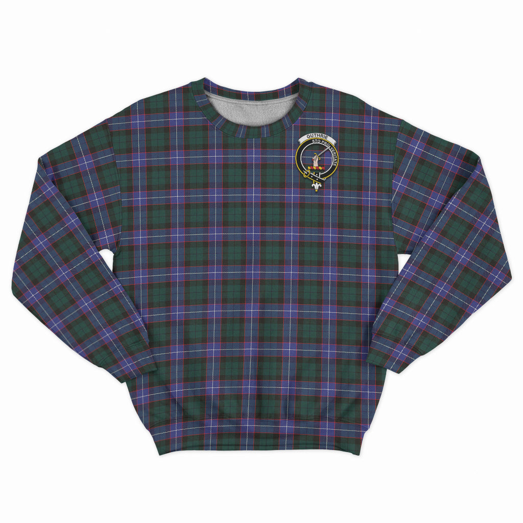 Guthrie Modern Tartan Sweatshirt with Family Crest - Tartan Vibes Clothing