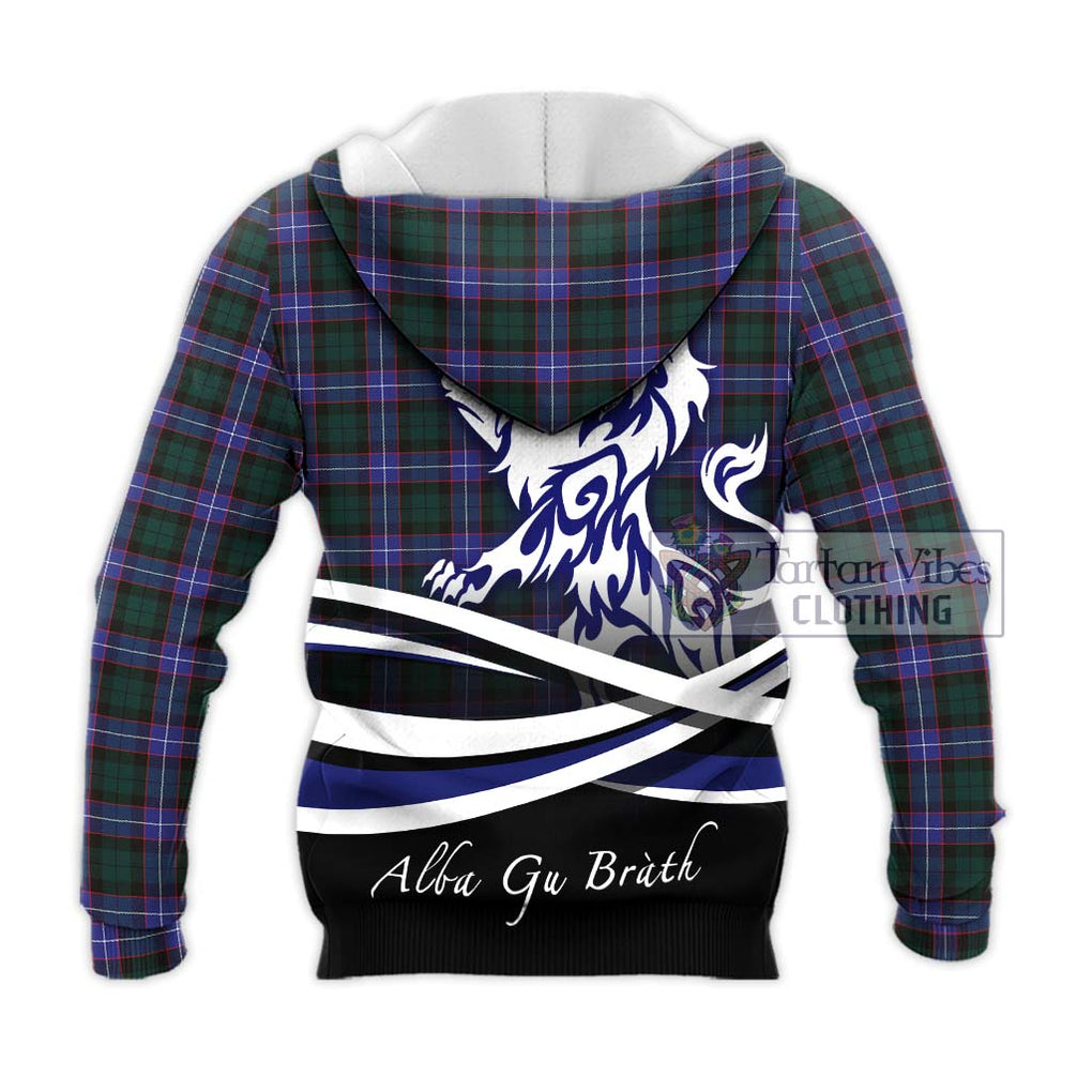 Guthrie Modern Tartan Knitted Hoodie with Alba Gu Brath Regal Lion Emblem - Tartanvibesclothing Shop