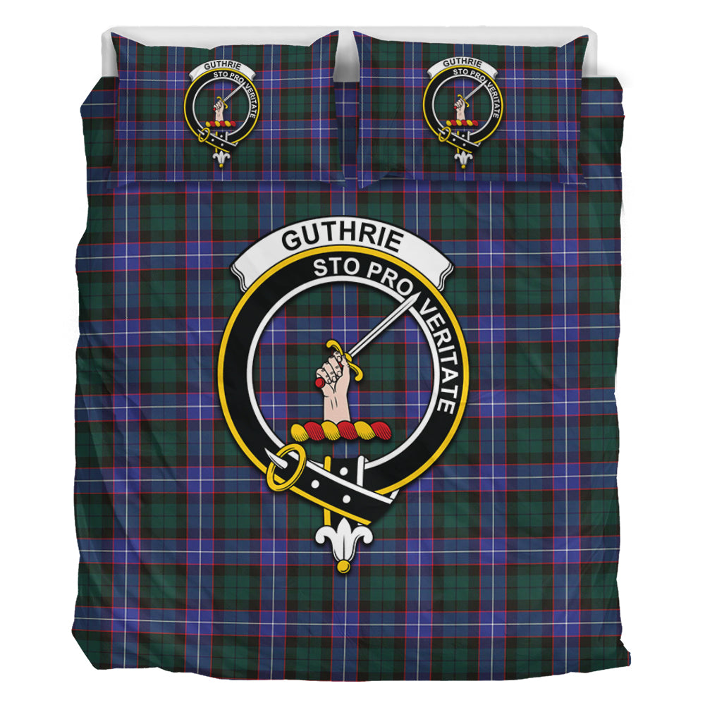 Guthrie Modern Tartan Bedding Set with Family Crest - Tartan Vibes Clothing