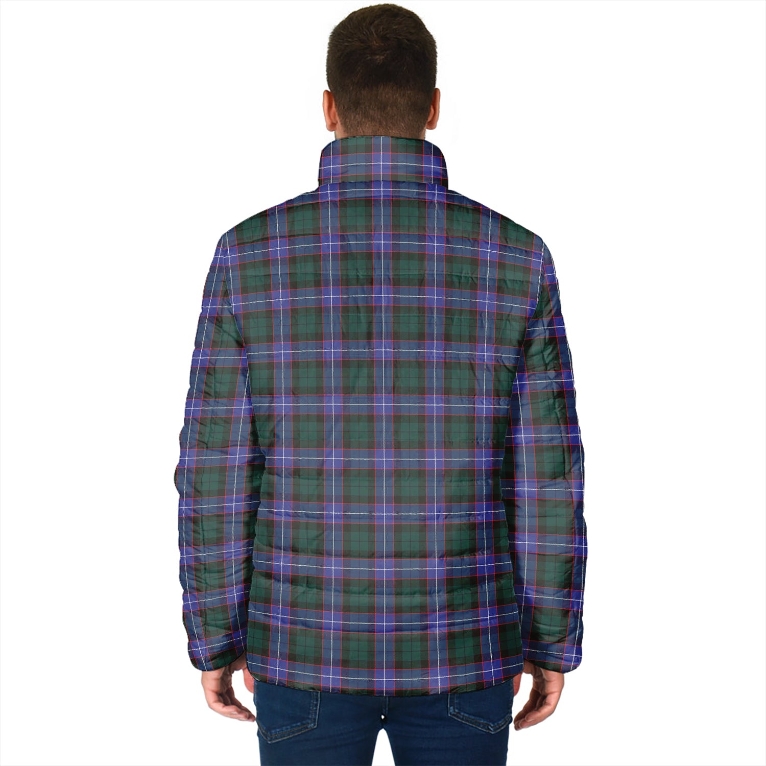 Guthrie Modern Tartan Padded Jacket with Family Crest - Tartan Vibes Clothing