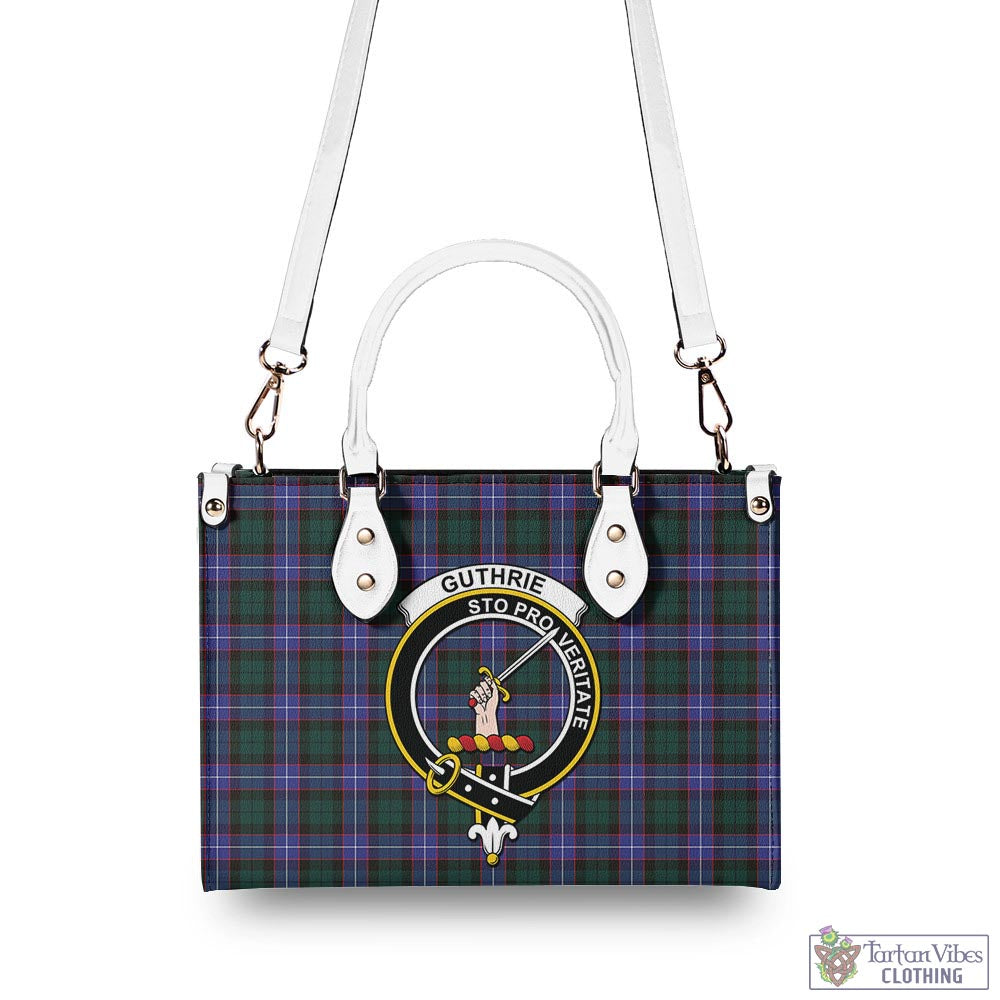 Tartan Vibes Clothing Guthrie Modern Tartan Luxury Leather Handbags with Family Crest