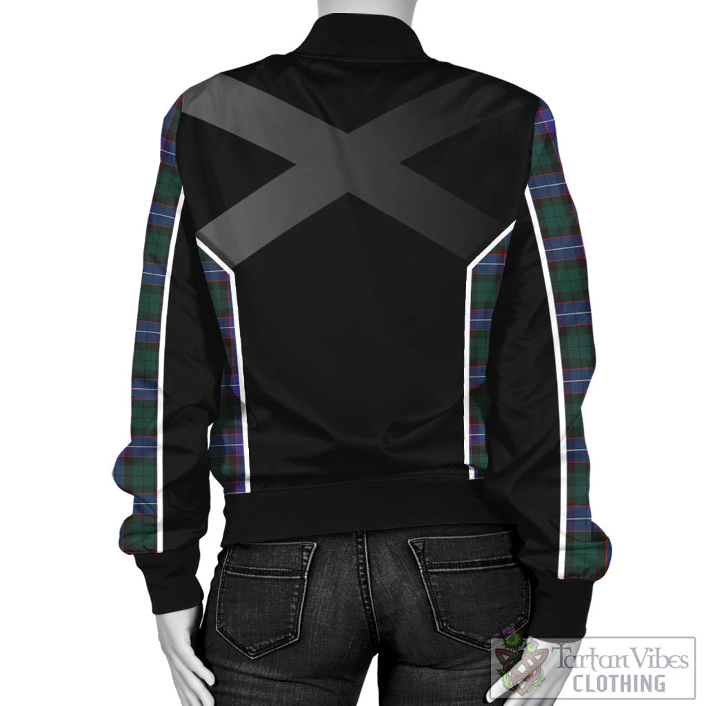 Tartan Vibes Clothing Guthrie Modern Tartan Bomber Jacket with Family Crest and Scottish Thistle Vibes Sport Style