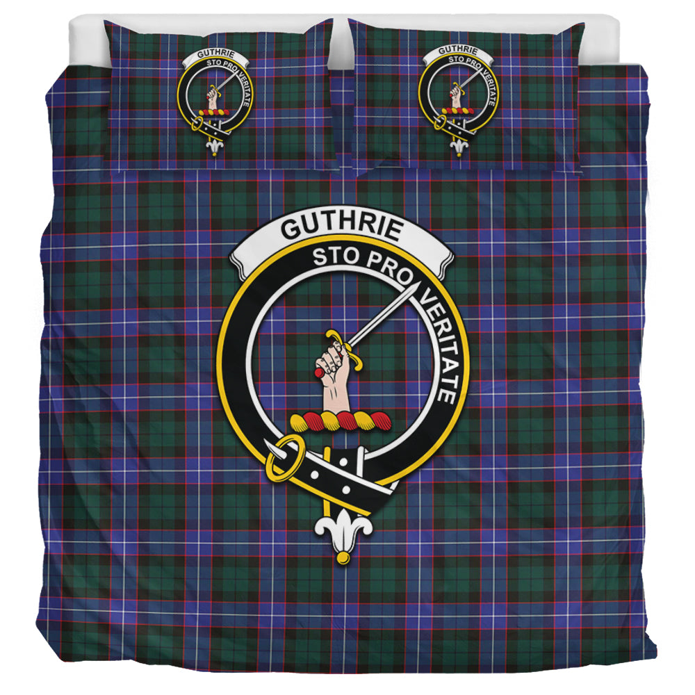 Guthrie Modern Tartan Bedding Set with Family Crest UK Bedding Set UK Super King 104*94 inch - Tartan Vibes Clothing