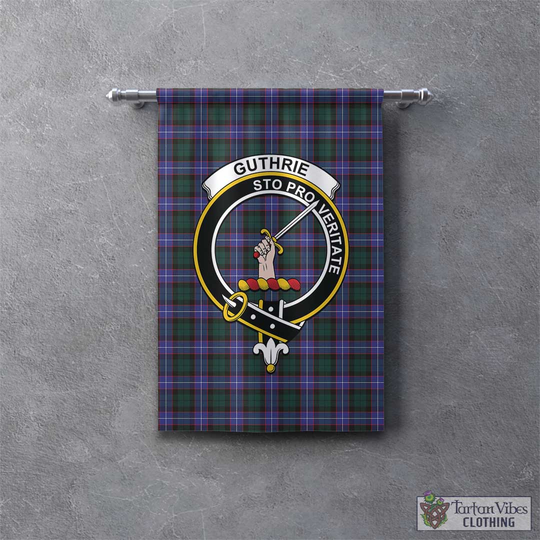 Tartan Vibes Clothing Guthrie Modern Tartan Gonfalon, Tartan Banner with Family Crest